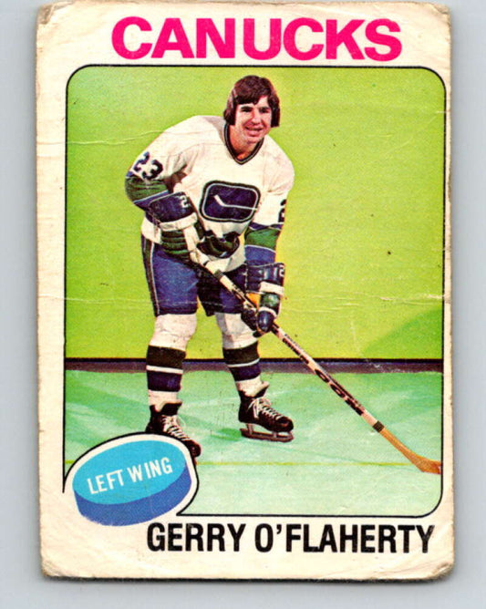 1975-76 O-Pee-Chee #307 Gerry O'Flaherty  Vancouver Canucks  V6570