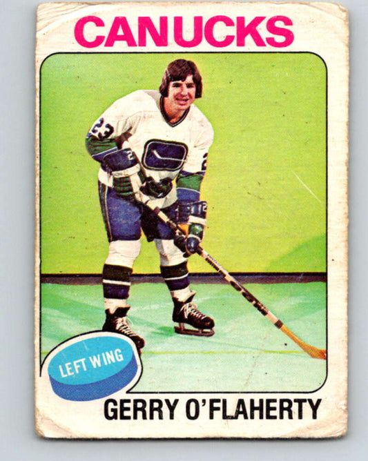 1975-76 O-Pee-Chee #307 Gerry O'Flaherty  Vancouver Canucks  V6571