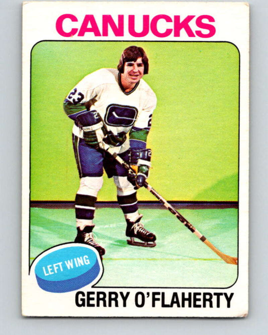 1975-76 O-Pee-Chee #307 Gerry O'Flaherty  Vancouver Canucks  V6572