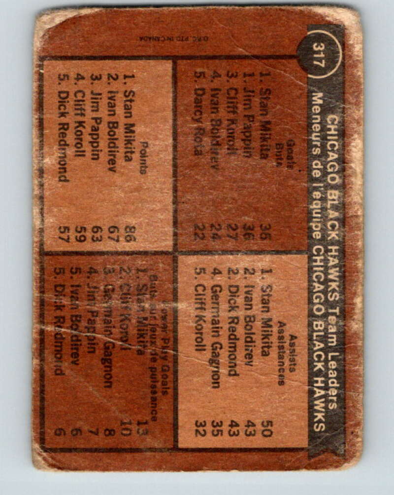1975-76 O-Pee-Chee #317 Jim Pappin TL  Chicago Blackhawks  V6627