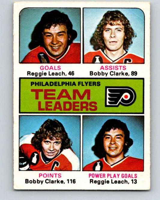 1975-76 O-Pee-Chee #325 Reggie Leach/Bobby Clarke TL  Philadelphia Flyers  V6668