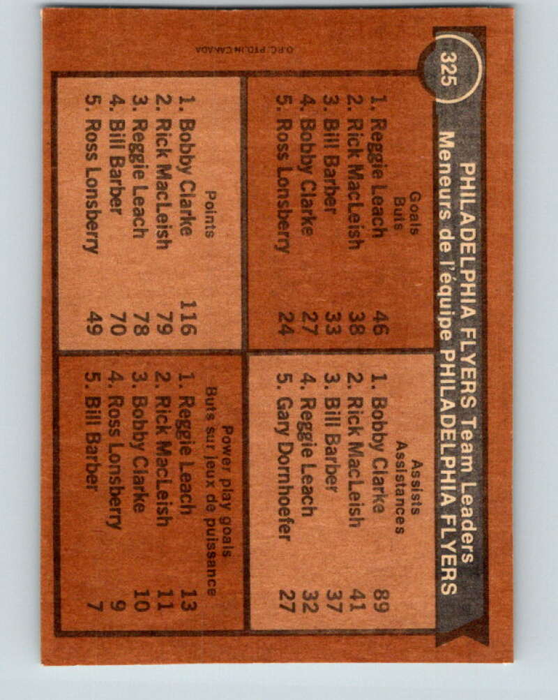 1975-76 O-Pee-Chee #325 Reggie Leach/Bobby Clarke TL  Philadelphia Flyers  V6669