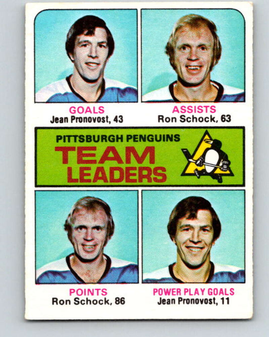 1975-76 O-Pee-Chee #326 Jean Pronovost/Ron Schock TL  Pittsburgh Penguins  V6671