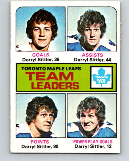 1975-76 O-Pee-Chee #328 Darryl Sittler TL  Toronto Maple Leafs  V6681