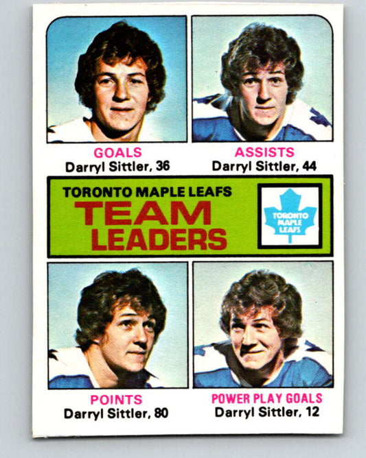 1975-76 O-Pee-Chee #328 Darryl Sittler TL  Toronto Maple Leafs  V6682