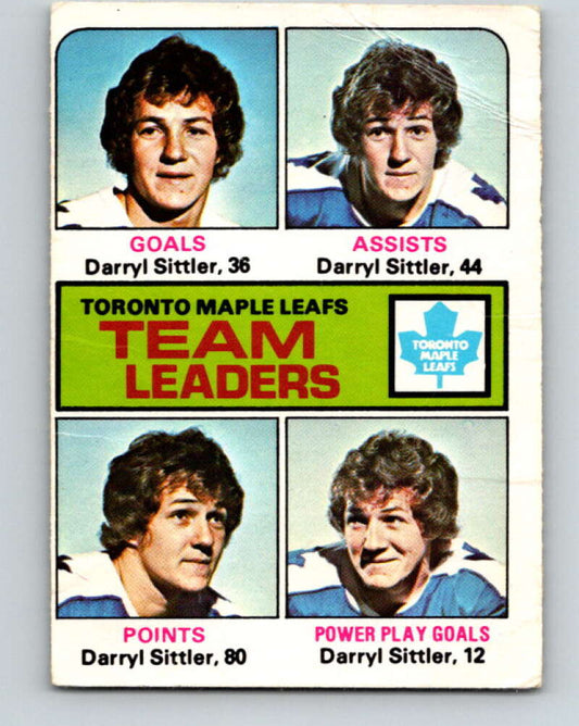 1975-76 O-Pee-Chee #328 Darryl Sittler TL  Toronto Maple Leafs  V6683