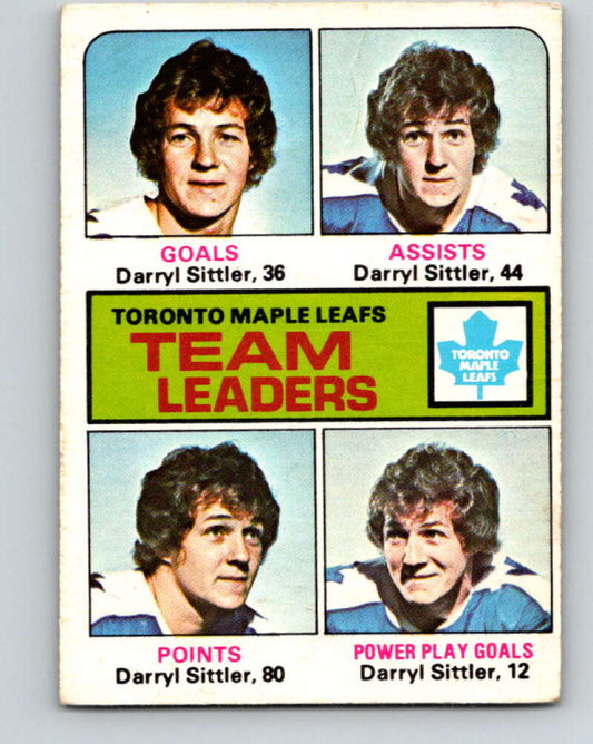 1975-76 O-Pee-Chee #328 Darryl Sittler TL  Toronto Maple Leafs  V6684