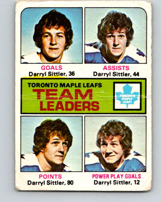 1975-76 O-Pee-Chee #328 Darryl Sittler TL  Toronto Maple Leafs  V6685