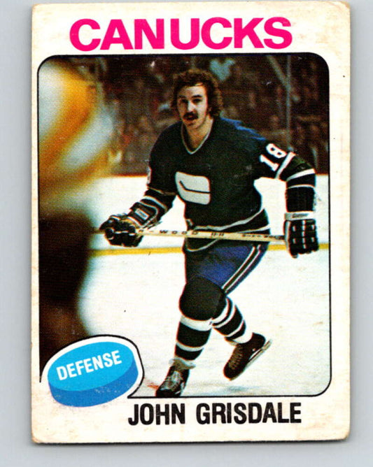 1975-76 O-Pee-Chee #339 John Grisdale  RC Rookie Vancouver Canucks  V6728