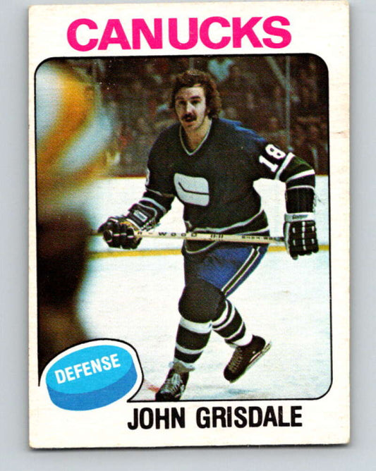 1975-76 O-Pee-Chee #339 John Grisdale  RC Rookie Vancouver Canucks  V6729