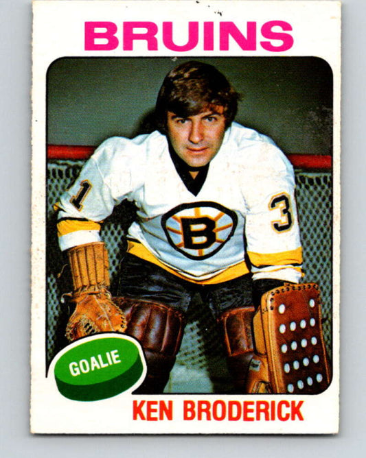 1975-76 O-Pee-Chee #340 Ken Broderick  Boston Bruins  V6732