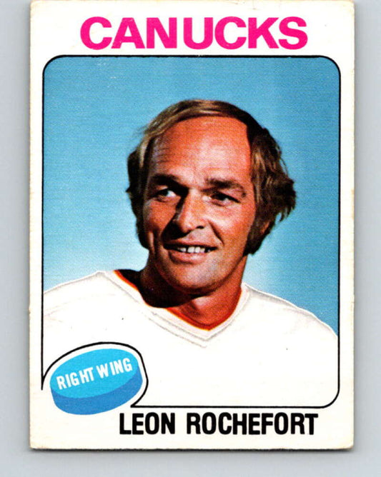 1975-76 O-Pee-Chee #374 Leon Rochefort  Vancouver Canucks  V6849