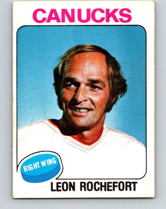 1975-76 O-Pee-Chee #374 Leon Rochefort  Vancouver Canucks  V6851