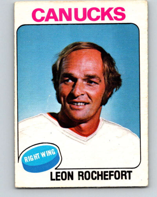 1975-76 O-Pee-Chee #374 Leon Rochefort  Vancouver Canucks  V6853
