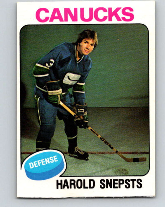 1975-76 O-Pee-Chee #396 Harold Snepsts  RC Rookie Vancouver Canucks  V6931