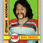 1972-73 WHA O-Pee-Chee  #291 Mike Amodeo  RC  Ottawa  V6934