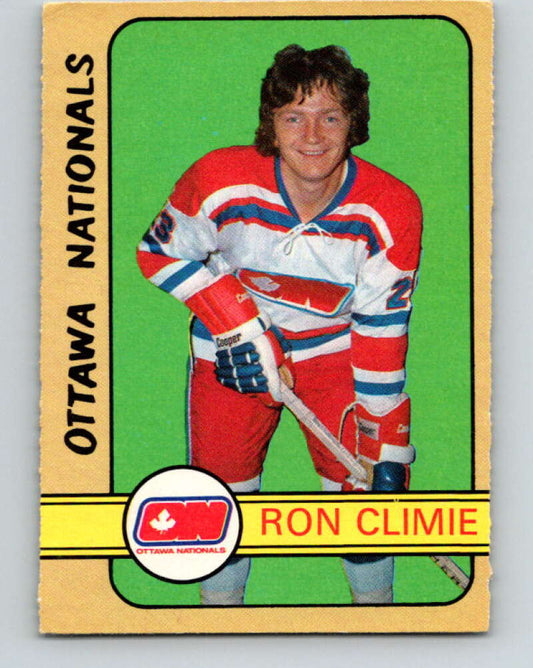 1972-73 WHA O-Pee-Chee  #318 Ron Climie  RC Rookie Ottawa Nationals  V6973