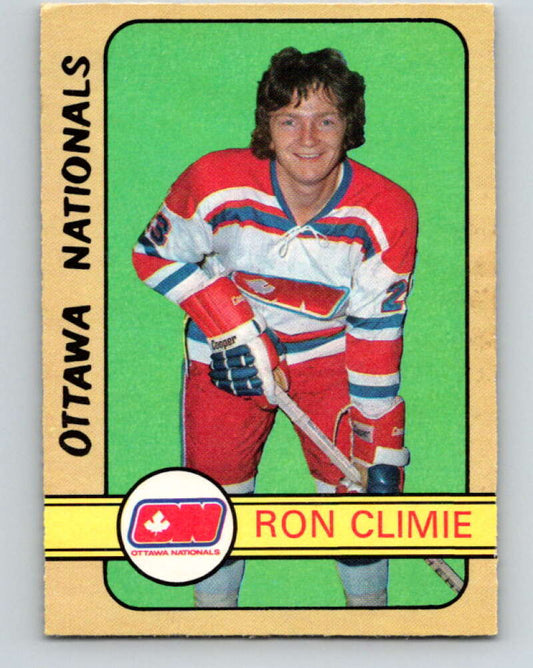 1972-73 WHA O-Pee-Chee  #318 Ron Climie  RC Rookie Ottawa Nationals  V6974
