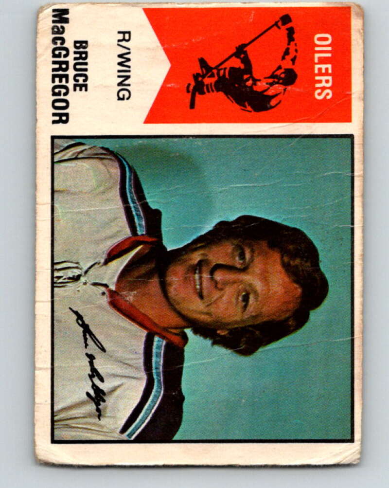 1974-75 WHA O-Pee-Chee  #2 Bruce MacGregor  Edmonton Oilers  V7013