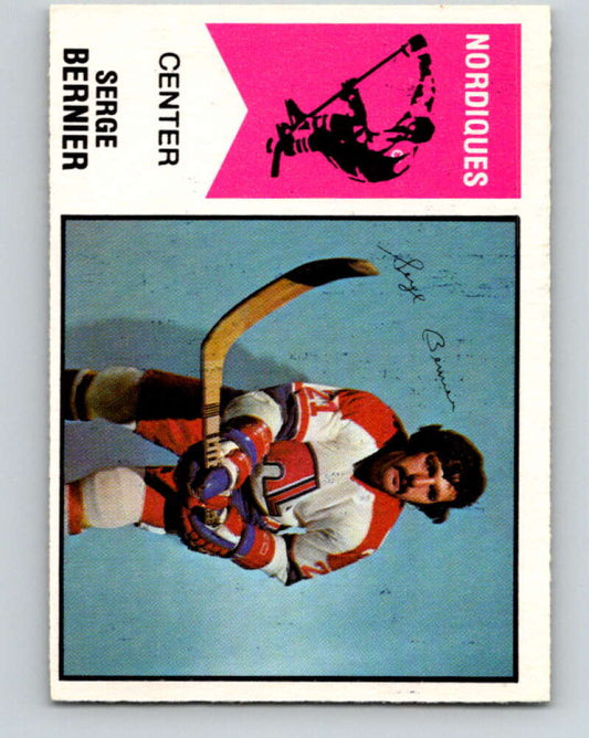 1974-75 WHA O-Pee-Chee  #5 Serge Bernier  Quebec Nordiques  V7022