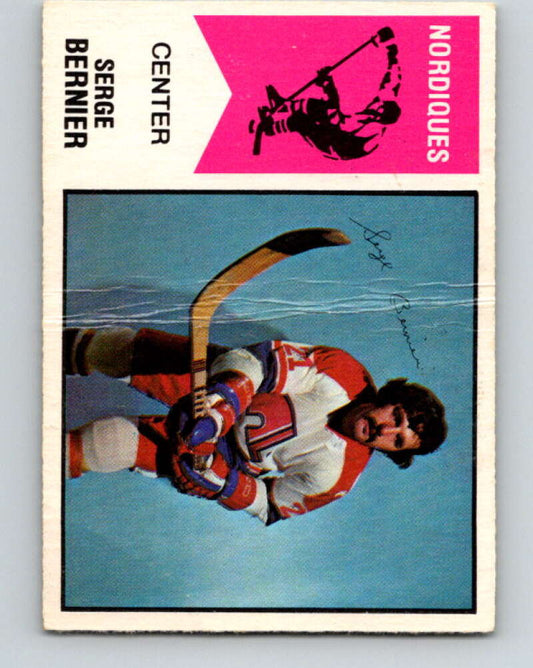 1974-75 WHA O-Pee-Chee  #5 Serge Bernier  Quebec Nordiques  V7024