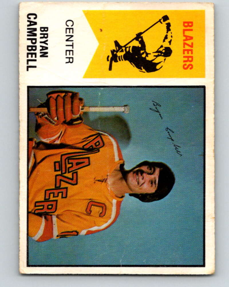 1974-75 WHA O-Pee-Chee  #6 Bryan Campbell  Vancouver Blazers  V7025