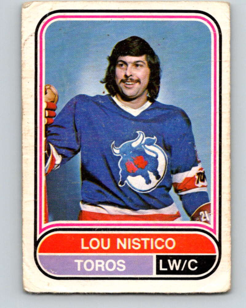 1975-76 WHA O-Pee-Chee #13 Lou Nistico  RC Rookie Toronto Toros  V7175