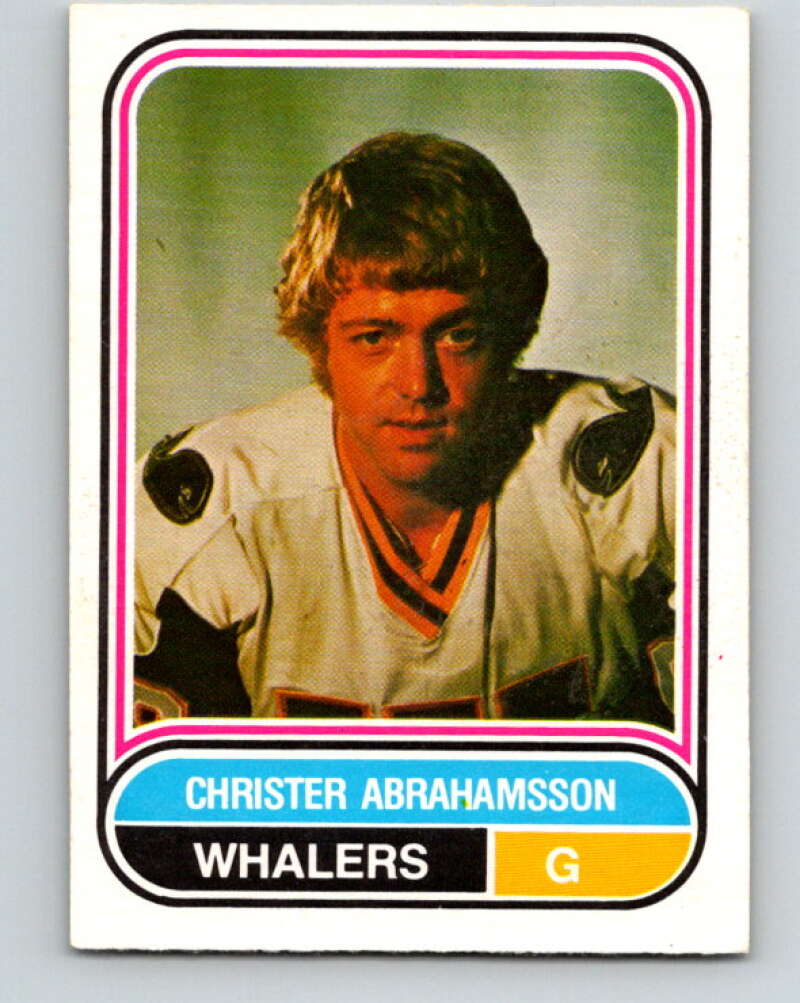 1975-76 WHA O-Pee-Chee #28 Christer Abrahamsson RC  Whalers  V7198