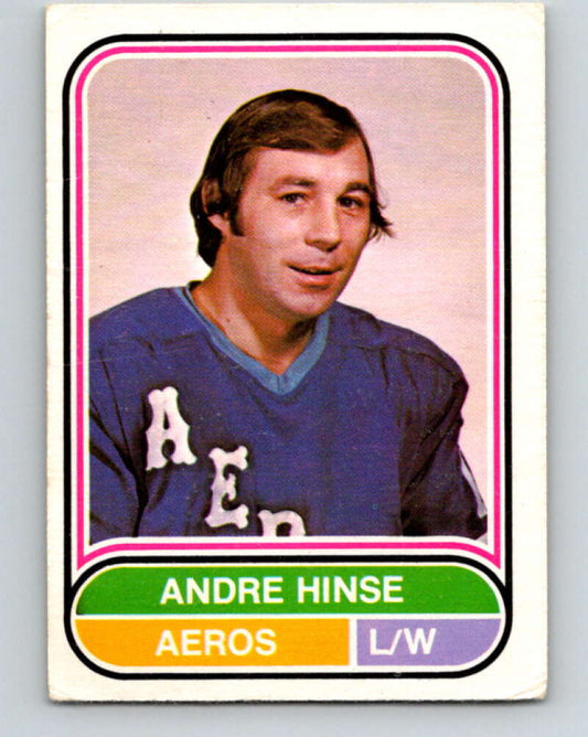 1975-76 WHA O-Pee-Chee #35 Andre Hinse  RC Rookie Houston Aeros  V7209
