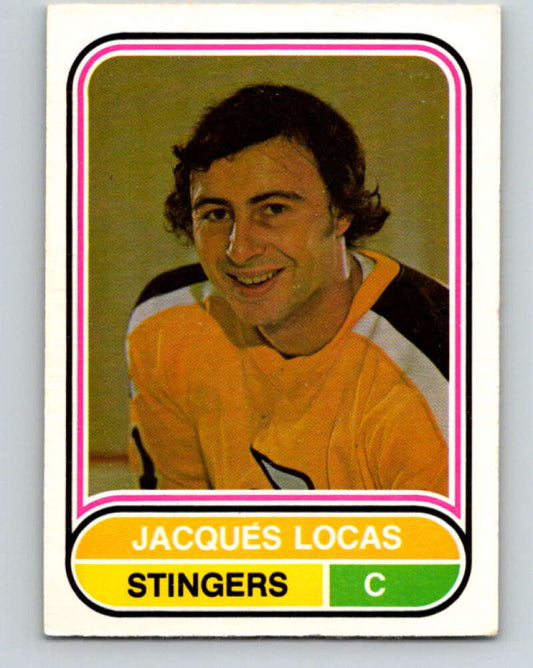 1975-76 WHA O-Pee-Chee #129 Jacques Locas  RC Rookie Cincinnati Stingers  V7337