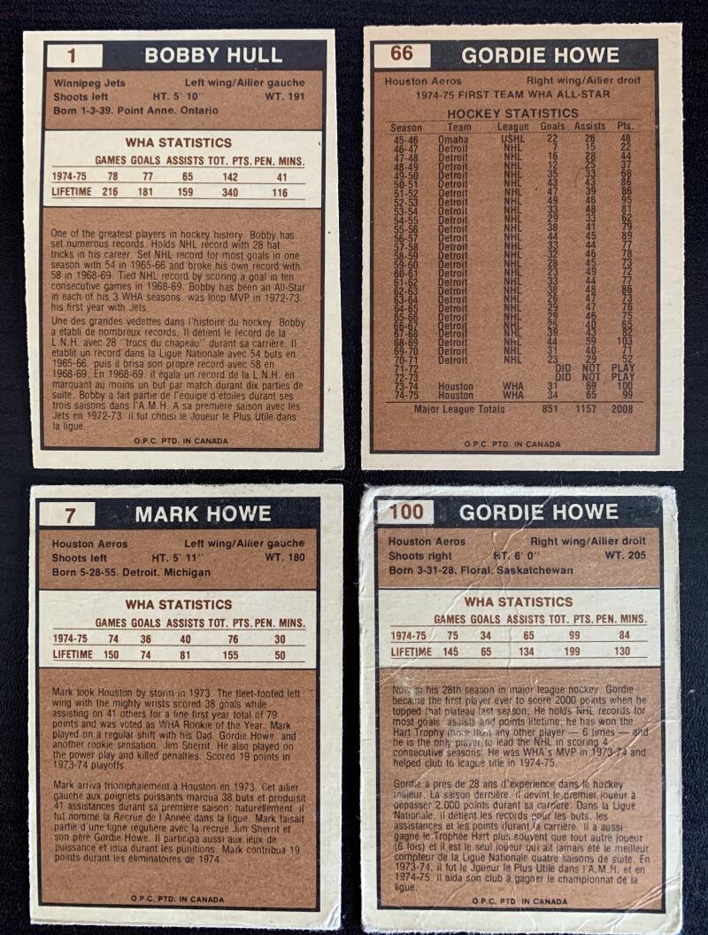 1975-76 WHA O-Pee-Chee NHL Hockey Complete Set 1-132 EX-NM *0170
