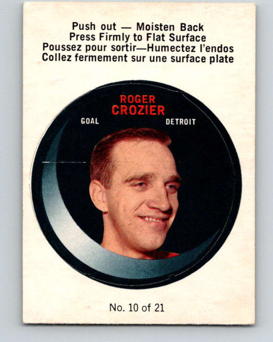 1968-69 O-Pee-Chee Puck Stickers #10 Roger Crozier  Detroit Red Wings  V7367