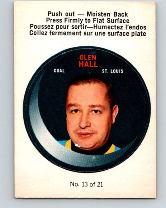 1968-69 O-Pee-Chee Puck Stickers #13 Glenn Hall UER  St. Louis Blues  V7372