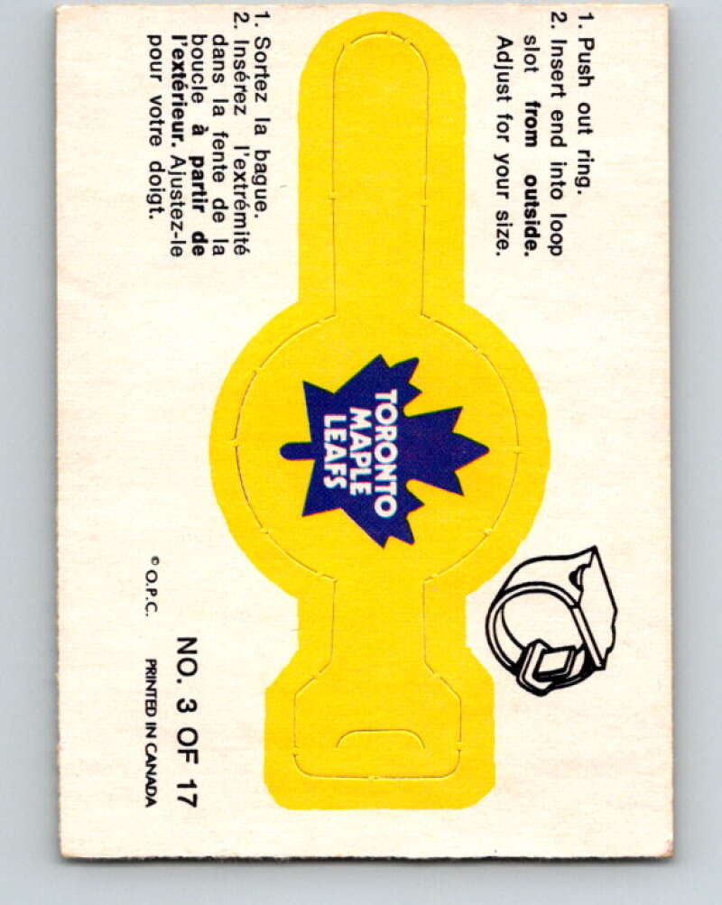 1973-74 O-Pee-Chee Rings #3 Toronto Maple Leafs Team Crest V7381