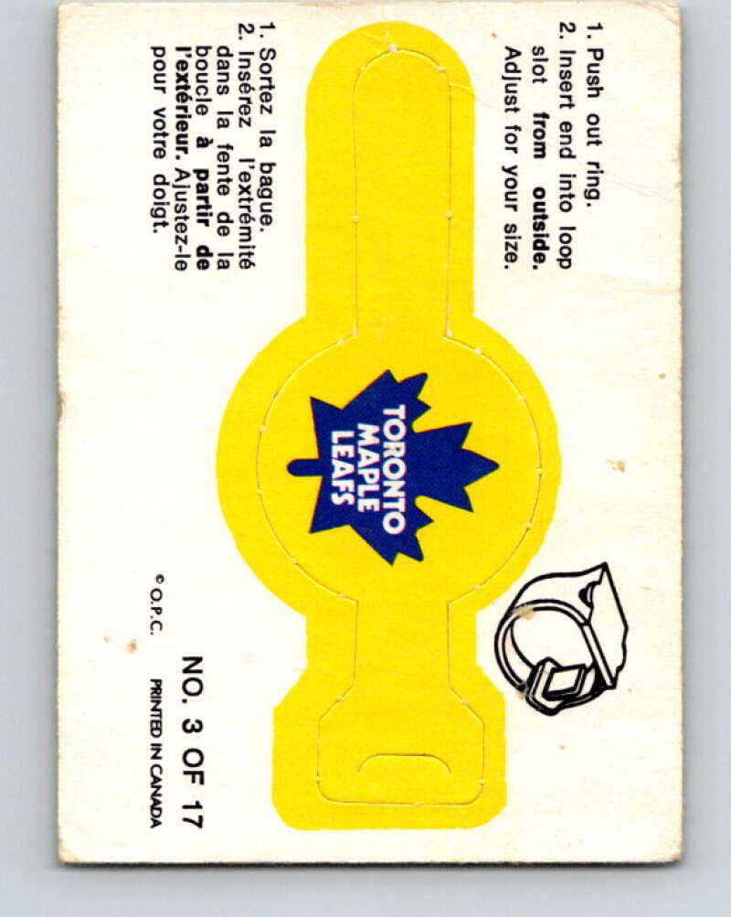 1973-74 O-Pee-Chee Rings #3 Toronto Maple Leafs Team Crest V7382