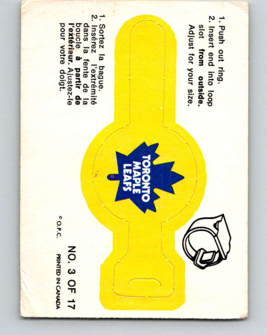 1973-74 O-Pee-Chee Rings #3 Toronto Maple Leafs Team Crest   V7384