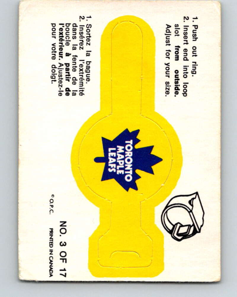 1973-74 O-Pee-Chee Rings #3 Toronto Maple Leafs Team Crest  V7385