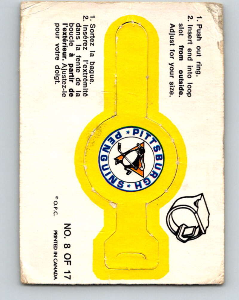 1973-74 O-Pee-Chee Rings #8 Pittsburgh Penguins Team Crest V7388