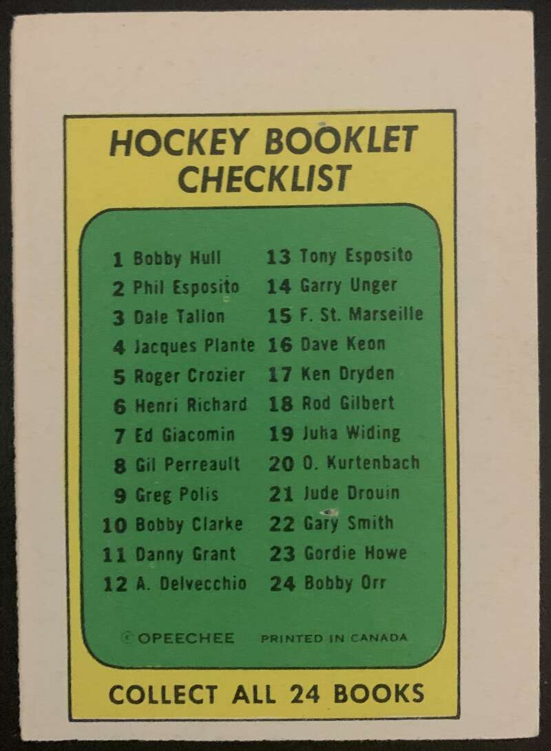 1971-72 O-Pee-Chee Booklets #4 Jacques Plante  Toronto Maple Leafs  V7402