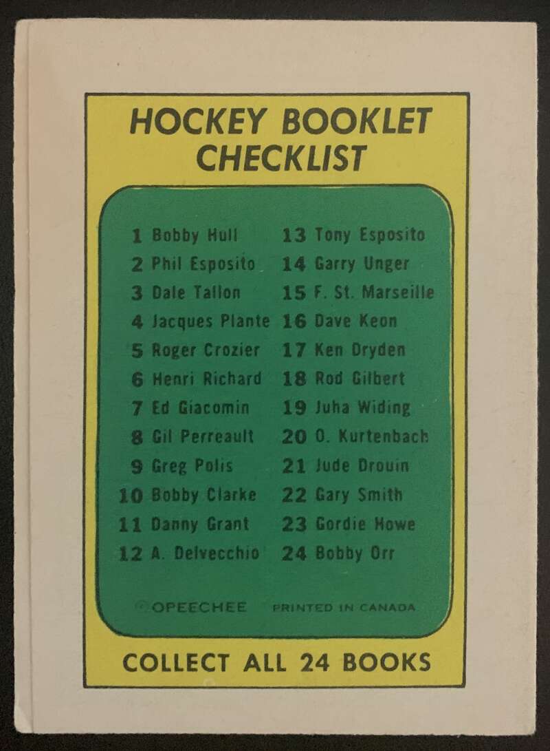 1971-72 O-Pee-Chee Booklets #4 Jacques Plante  Toronto Maple Leafs  V7404