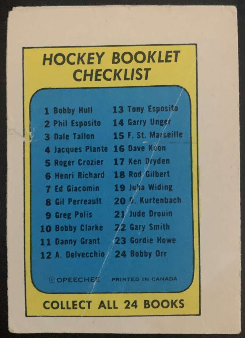 1971-72 O-Pee-Chee Booklets #5 Roger Crozier  Buffalo Sabres  V7408