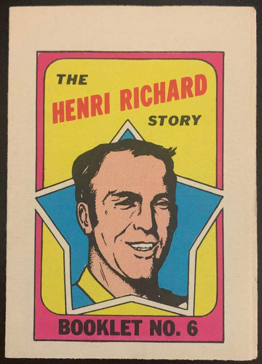 1971-72 O-Pee-Chee Booklets #6 Henri Richard  Montreal Canadiens  V7409