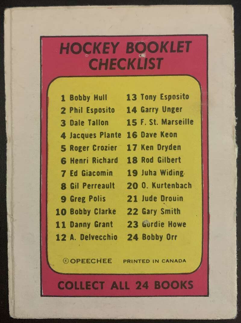 1971-72 O-Pee-Chee Booklets #7 Ed Giacomin  New York Rangers  V7413