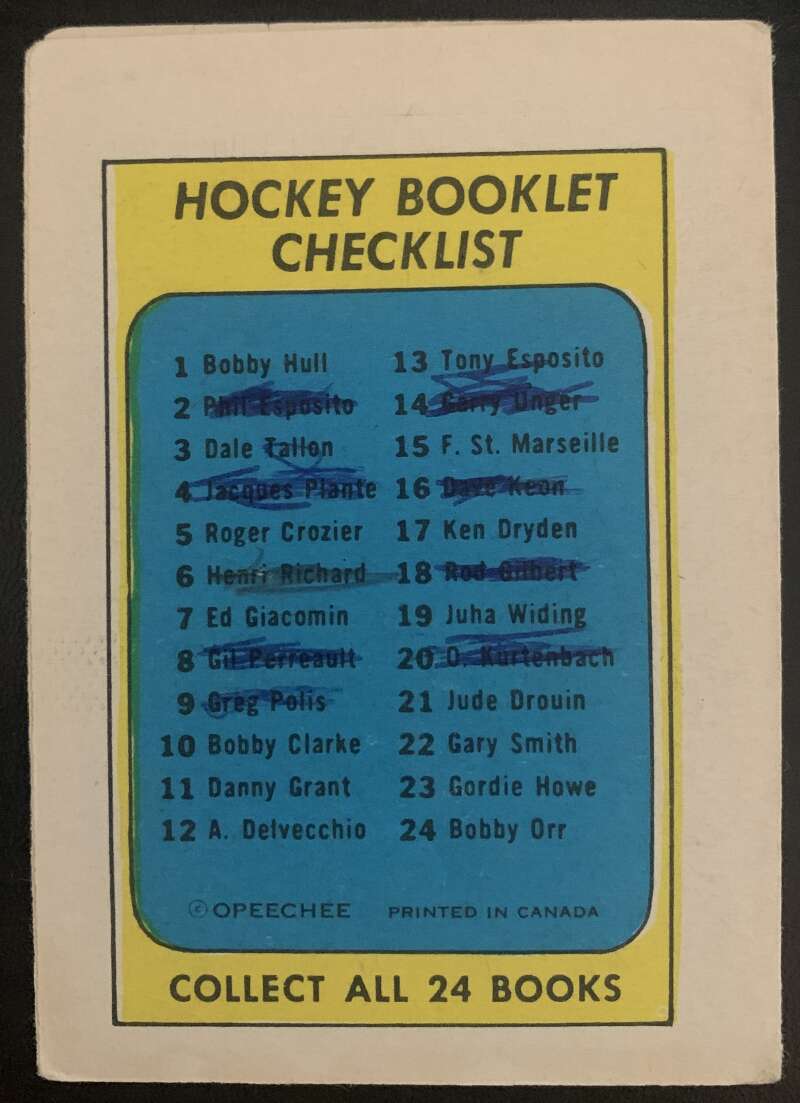 1971-72 O-Pee-Chee Booklets #9 Greg Polis  Pittsburgh Penguins  V7418