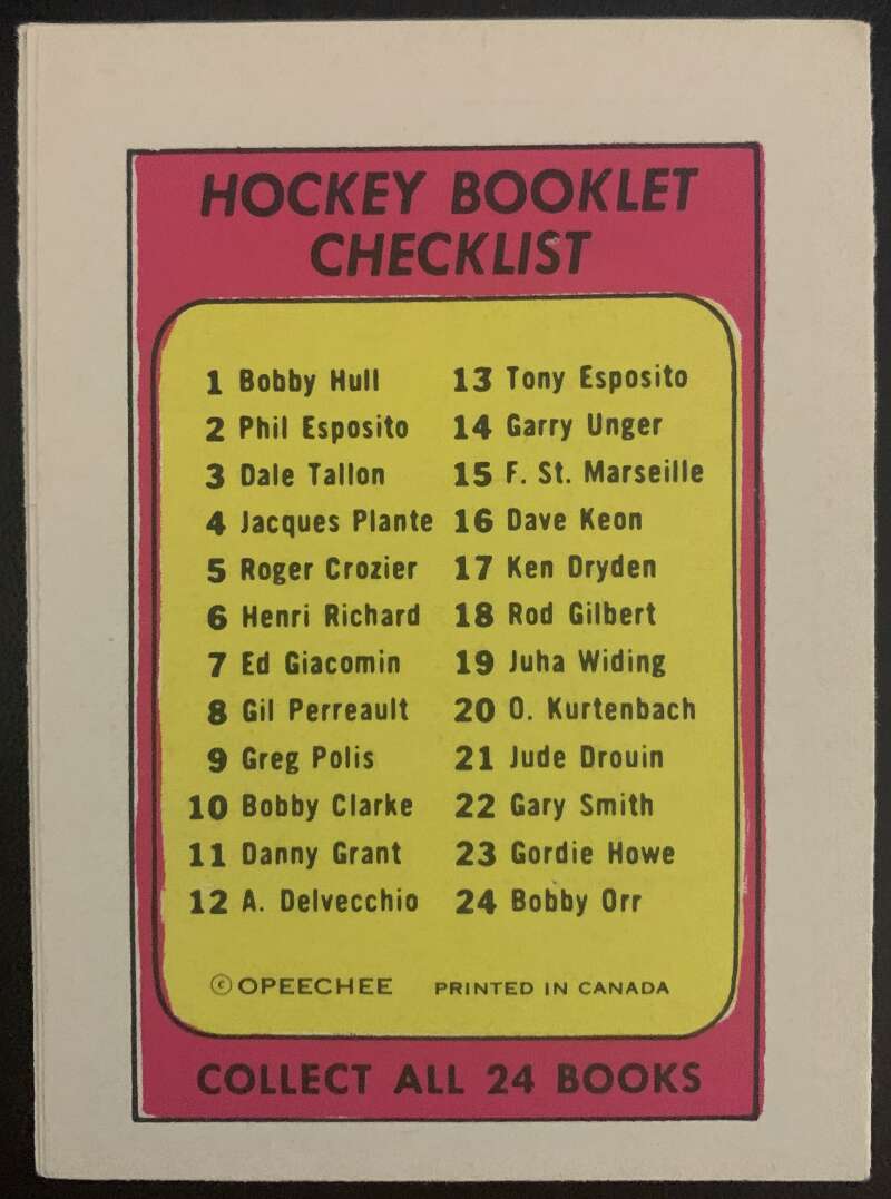 1971-72 O-Pee-Chee Booklets #11 Danny Grant  Minnesota North Stars  V7421