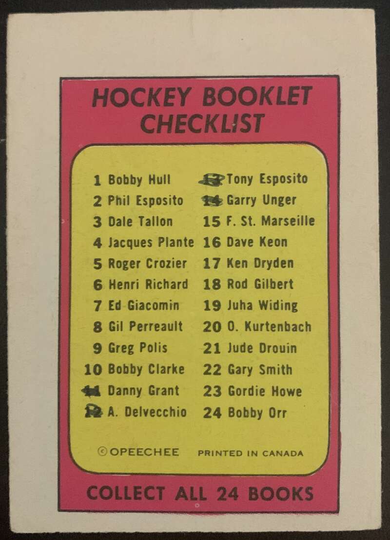 1971-72 O-Pee-Chee Booklets #14 Garry Unger  St. Louis Blues  V7436