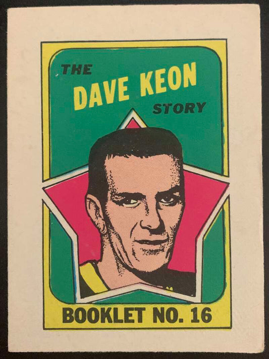 1971-72 O-Pee-Chee Booklets #16 Dave Keon  Toronto Maple Leafs  V7441