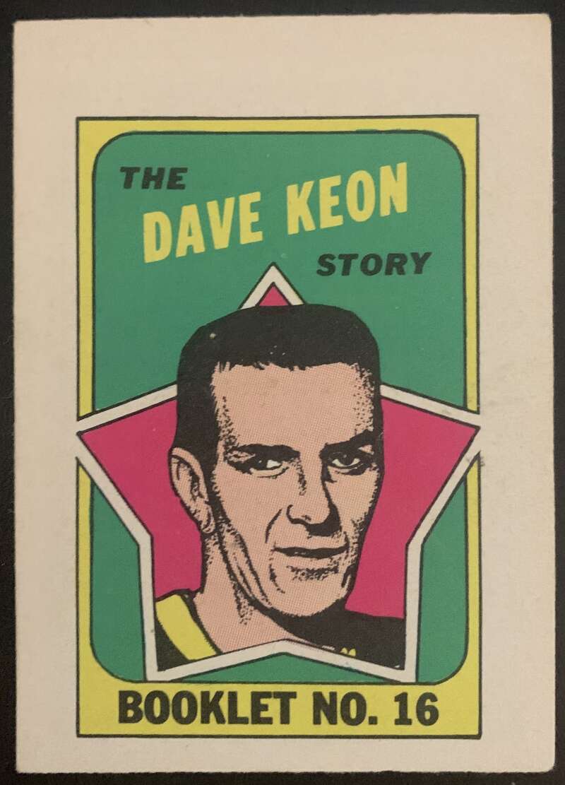 1971-72 O-Pee-Chee Booklets #16 Dave Keon  Toronto Maple Leafs  V7443