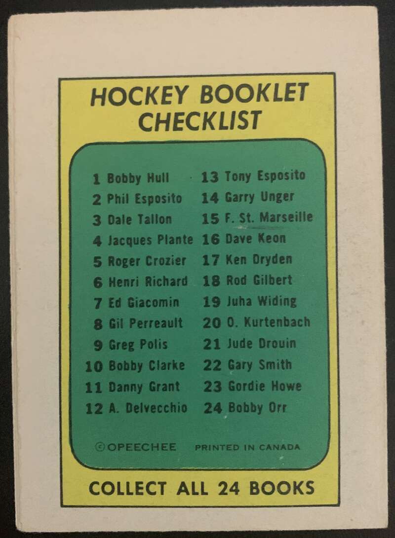 1971-72 O-Pee-Chee Booklets #16 Dave Keon  Toronto Maple Leafs  V7443