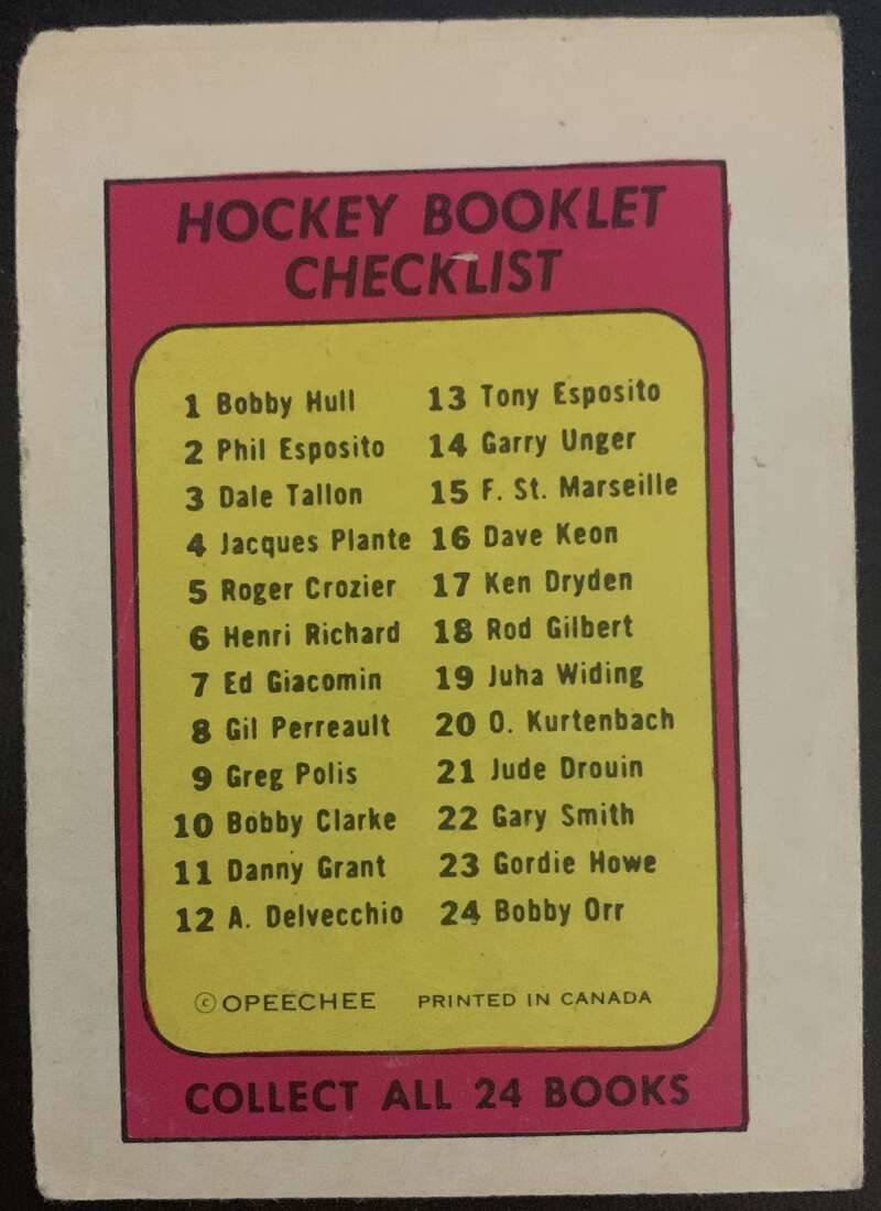 1971-72 O-Pee-Chee Booklets #19 Juha Widing  Los Angeles Kings  V7449